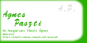 agnes paszti business card
